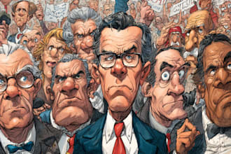 create a political or satirical cartoon