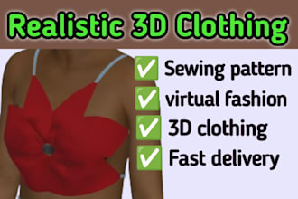 create realistic 3d clothing designs, 3d garment design and clo 3d visualization