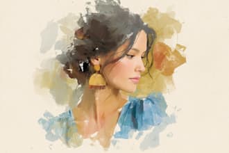 hand paint a stylised watercolor illustration