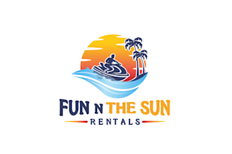 design elegant fun sun beach travels logo
