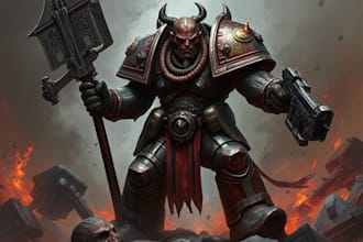 draw custom warhammer 40k characters with grimdark art