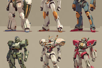 make mecha robot gundam illustrations