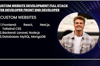 create custom website development full stack web developer frontend developer
