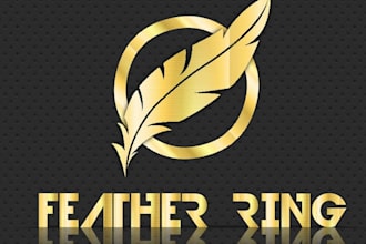 custom feather logo design for elegant, creative and spiritual brands