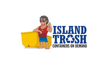design iconic island trash logo