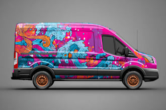 design a vehicle wrap, car wrap, food truck wrap and trailer wrap design
