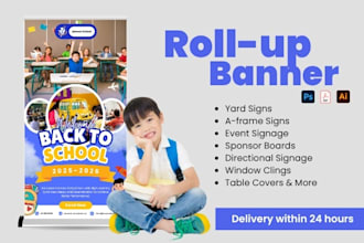 design retractable roll up banners for events and  businesses