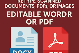 retype your scanned documents or PDF to word or text