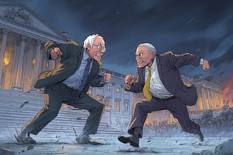 make a illustrate a political cartoon character design