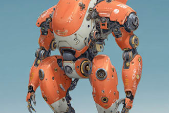 draw mecha illustration hero robot gundan