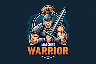 do awesome warrior logo with t shirt concept in two days