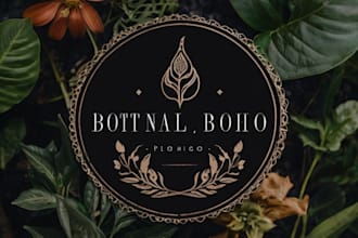 botanical boho logo with full branding