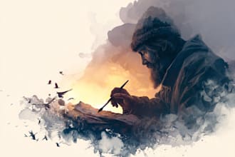 draw a watercolor landscape illustration