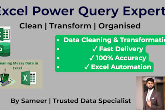 clean, transform, and organise your data using excel power query