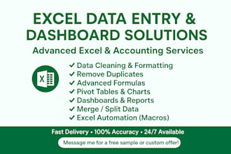 create customized microsoft excel spreadsheets, graphs, dashboard