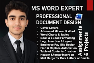 do any work in ms word , advance ms word expert word projects and assignment