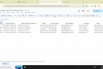 provide tax lien and tax delinquent property leads with skip tracing