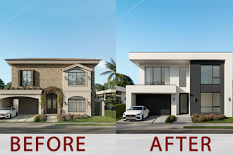 redesign your house facade with new materials