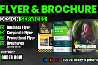 design a flyer, print ad, one pager or business flyer design