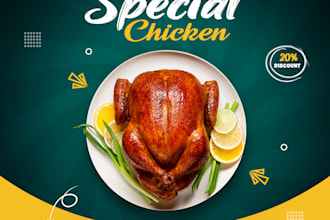 create eye catching  custom menu and food poster design