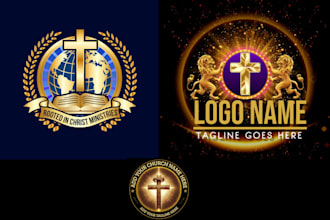 do modern ministry religious christian or church logo design