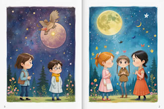 draw children book pages based on real people