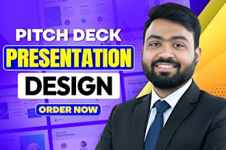 do powerpoint presentation design, pitch deck, google slides, and canva design
