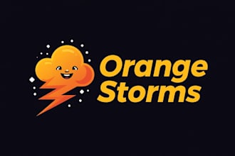 do amazing orange storms logo with t shirt for your brand