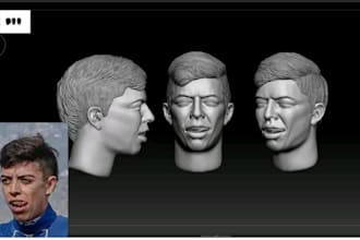 sculpt realistic 3d head model, bust likeness or full body for 3d printing stl