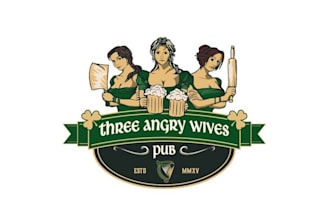 make irish themed mascot cartoon logo for a neighborhood pub