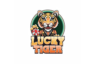 design unique lucky tiger vibrant logo