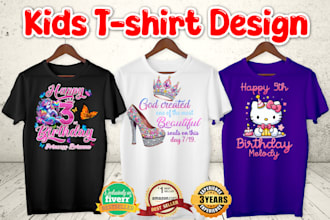 make eye catching happy birthday anniversary gift trendy tshirt design