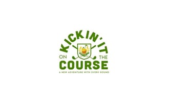 design awesome genuine logo kicking it on the course