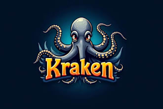 create modern octopus kraken logo with t shirt design