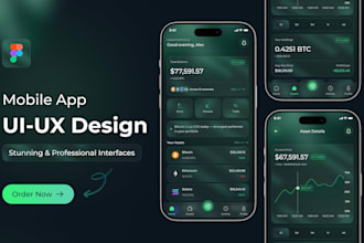 design modern mobile app UI UX wireframe prototype responsive UI in figma