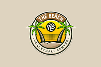 design unique beach volleyball centre logo