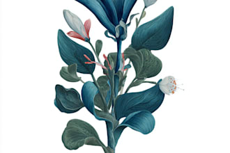 draw botanical illustration with scientific focus