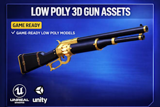 create a low or high poly 3d gun for your game
