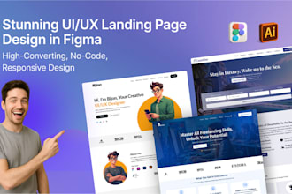 figma landing page with modern and user friendly design
