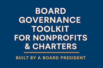 create a custom board governance toolkit for your nonprofit or charter school