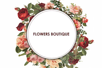 custom flower logo design elegant, feminine and nature inspired branding