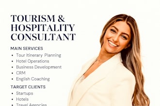 provide consulting on tourism, hospitality, CRM, and bd
