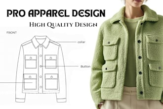 design professional clothing catalog, layout, and tech packs