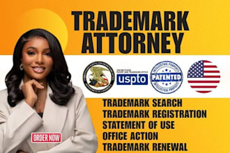 be your US trademark attorney for uspto, sou, renewal, noa, office action