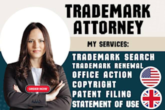 be your US trademark attorney for uspto, sou, renewal, noa, office action