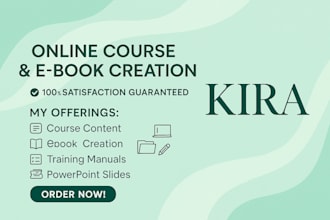 create online course, ebook online course, course uploading, course curriculum