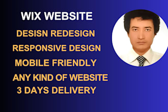 make wix website,wix redesign and wix one page site