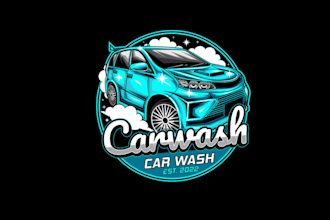draw auto detailing and car wash logo