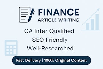 write well researched finance articles or blog posts