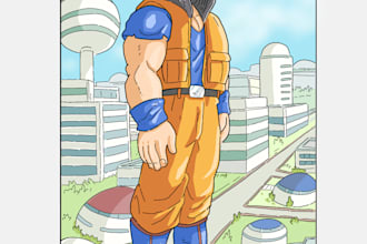draw your character in this dragon ball anime style